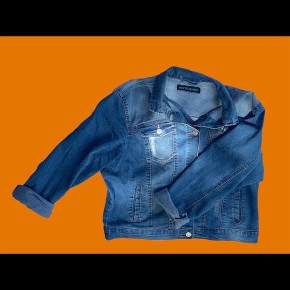 distressed denim jack - size xl - Picture 1 of 1